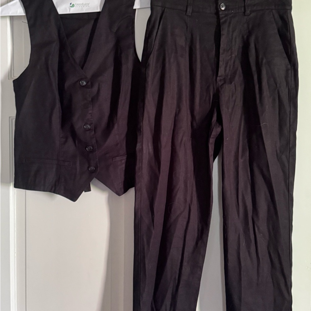 Evereve Linen Women's Dress Pants and Vest Set Size S Worn Once Great Condition